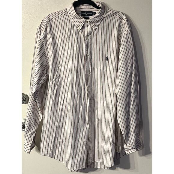 Ralph Lauren Men's Dress Shirt 17 1/2 Multicolor Striped Long Sleeve - Picture 1 of 6